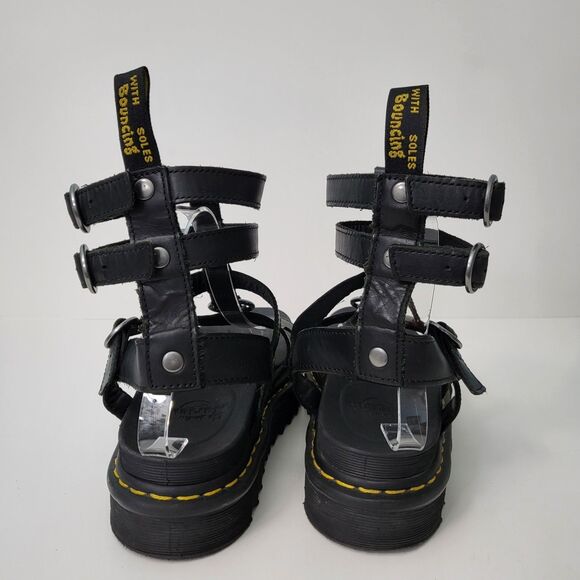 DR MARTENS Adaira Gladiator Sandals Womens 9 Platform Black Leather Buckle - Picture 5 of 11